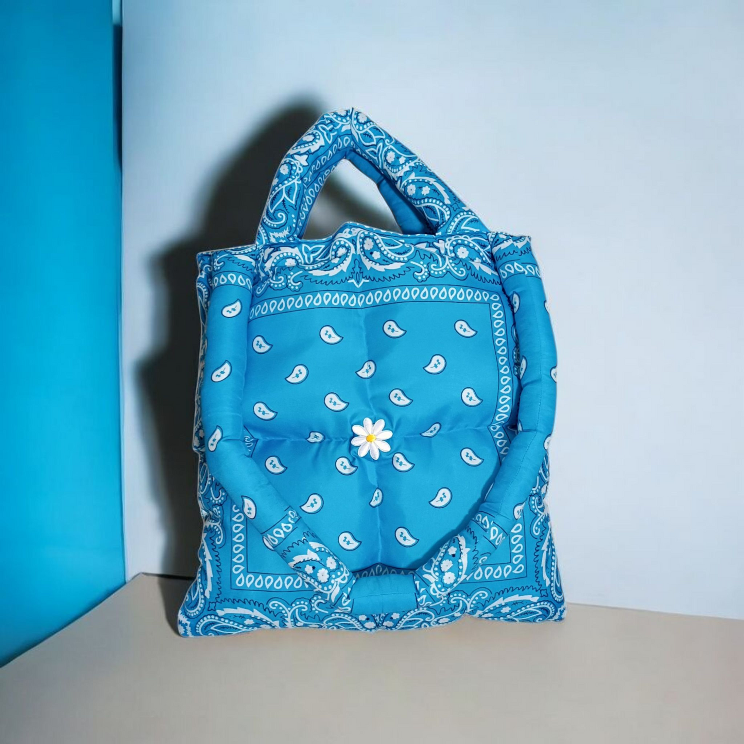 Handmade Bandana Puffer Tote Bag