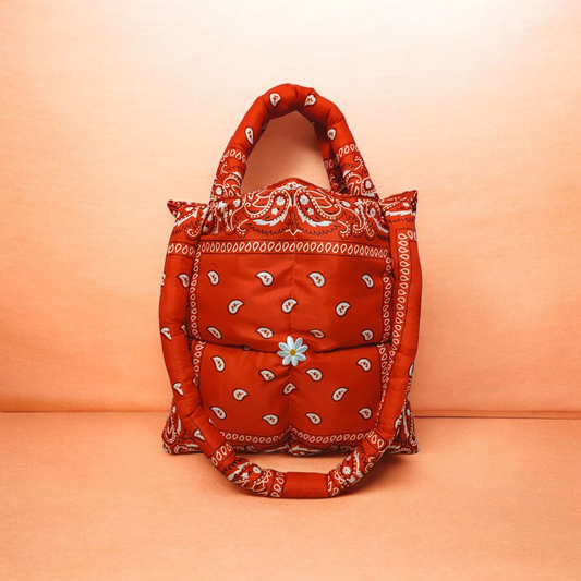 Handmade Bandana Puffer Tote Bag